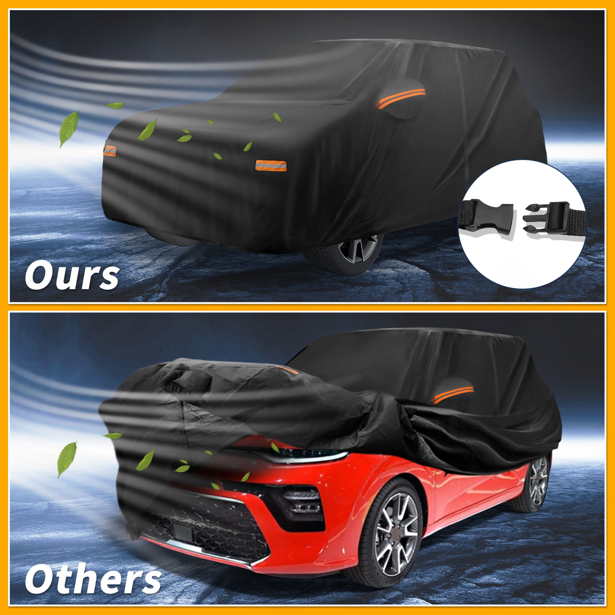 Unique Bargains Durable Waterproof Car Cover Black for Kia Soul