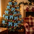 thumbnail image 5 of Dalang 12-Piece Velvet Christmas Wreath Bow Decoration, Luxury Ribbon Bows for Holiday Tree Wreath Garland Party Scene Decor, Sky Blue 1Set, 5 of 7