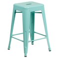thumbnail image 1 of 24'' High Backless Mint Green Indoor-Outdoor Counter Height Stool, 1 of 7