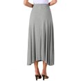 thumbnail image 3 of INSPIRE CHIC Women's Casual Elastic Waist Drawstring Stretchy Flare A-Line Long Skirt S Grey, 3 of 6
