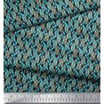 thumbnail image 3 of Soimoi Polyester Crepe Fabric Leaves Small Fabric Prints by Yard 52 Inch Wide, 3 of 3
