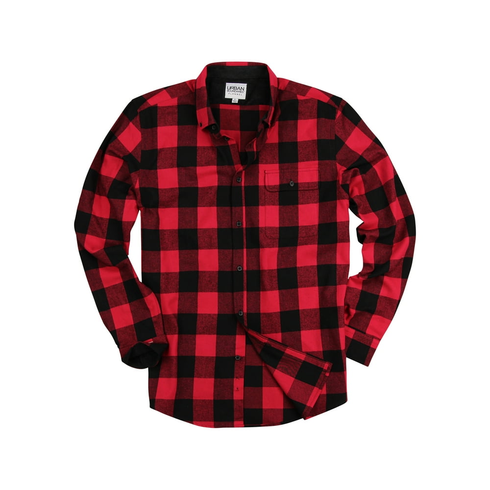Urban Boundaries - Men's Long Sleeve Flannel Shirt W/Button DownCollar ...