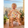 thumbnail image 5 of Cenuakty Toddler Baby Girls 2 Piece Outfits Adorable Heart Print Flying Sleeve Square Neck Tops and Shorts Set, 5 of 9