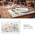 thumbnail image 3 of Placemats Set of 4, Spring Floral Woven Placemat, Linen Place Mats for Kitchen/Dining Tables, Pink Yellow Flowers Farmhouse Washable Table Mats for Party, 3 of 8