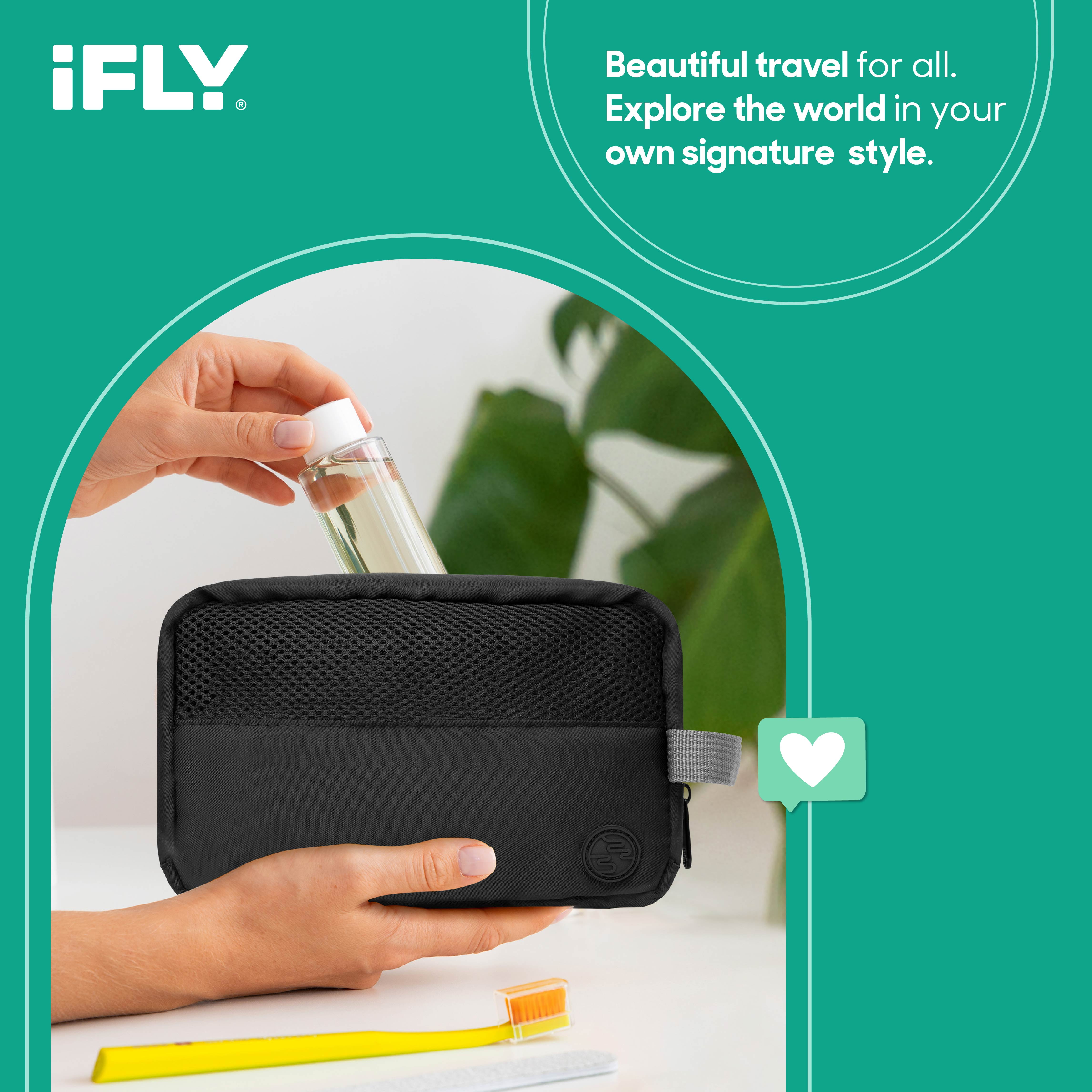 iFLY Unisex Travel Toiletry Kit Black