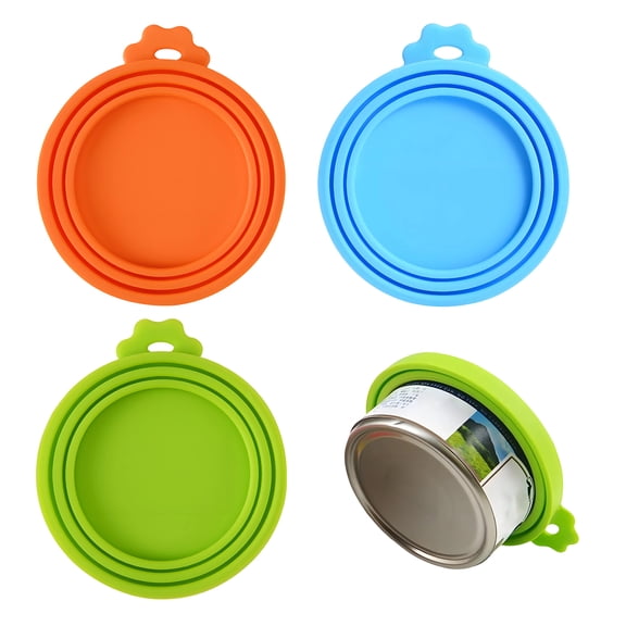 BPPEG 3Pcs Airtight Pet Food Can Lids,Flexible Silicone Can Covers for Dog Cat Wet Food,3-in-1 Dog Food Can Lids,Universal Pet Can Cover Fit Most Standard Size Dog and Cat Food