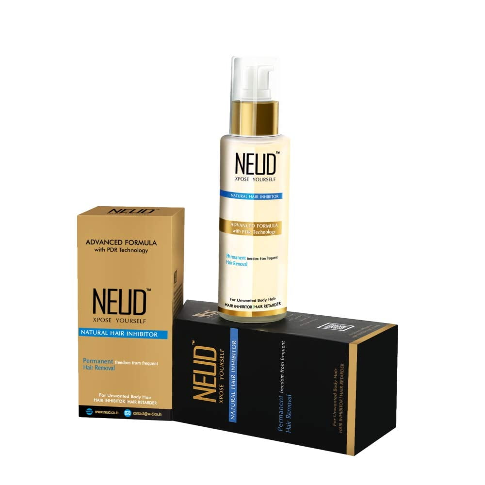 NEUD Natural Hair Inhibitor for Permanent Reduction of Unwanted Body & Facial  Hair in Men & Women - Pack of 1 