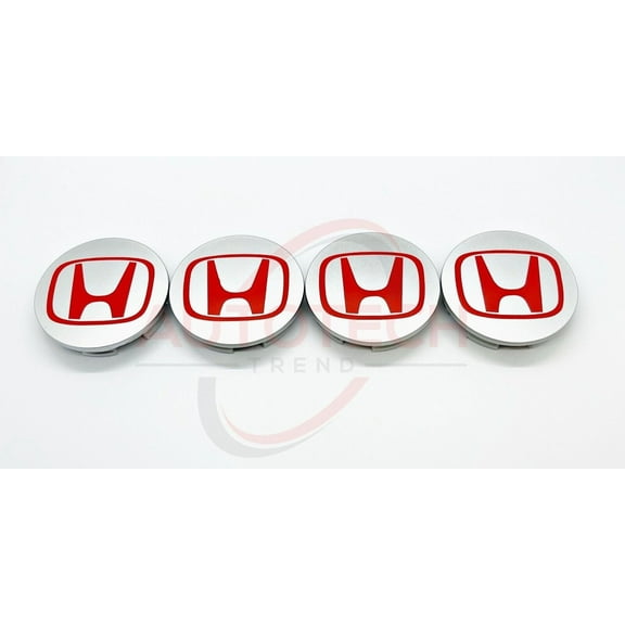 Jdmotive 2.75" Wheel Covers & Hub Caps ABS Matte Silver Red fits Honda Accord, 4 Pack