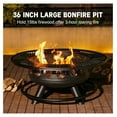 thumbnail image 4 of 36 Inch with 2 Cooking Grills,Outdoor Wood Burning BBQ Firepit with Lid, 3-in-1 Outdoor for Backyard Deck Patio Picnic(Black), 4 of 6