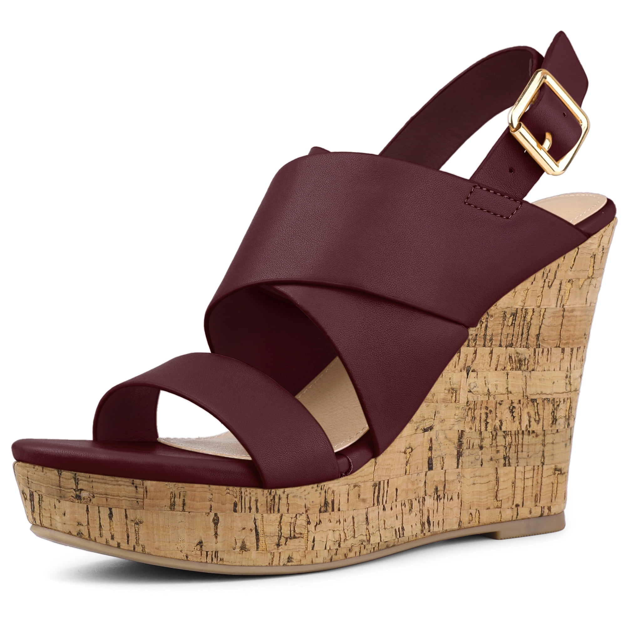 Unique Bargains Women s Platform Heels Ankle Strap Wedges Sandals