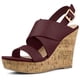 thumbnail image 1 of Sandalias De Cuña Con Plataforma Y Cuñas De Madera Para Mujer Borgoña 37.5, 1 of 6