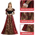 thumbnail image 4 of Costume de Reine Rouge Robe Royale Reine de Cœur Halloween Médiévale Cœurs Rouges, 4 of 6