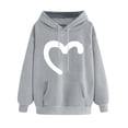 thumbnail image 2 of GaThRRgYP Tops for Women Plus Size,Women's Print Winter Hoodie Pullover Long Sleeved Comfortable Sweatshirt Gray S, 2 of 3