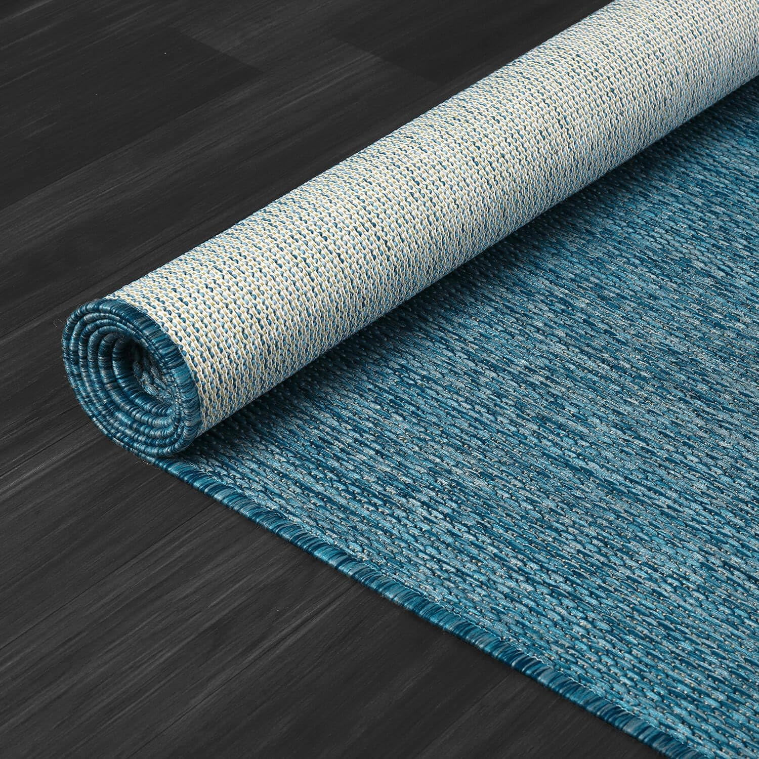 CAMILSON Solid Washable Waterproof Outdoor Indoor Area Rug Gray 5x7
