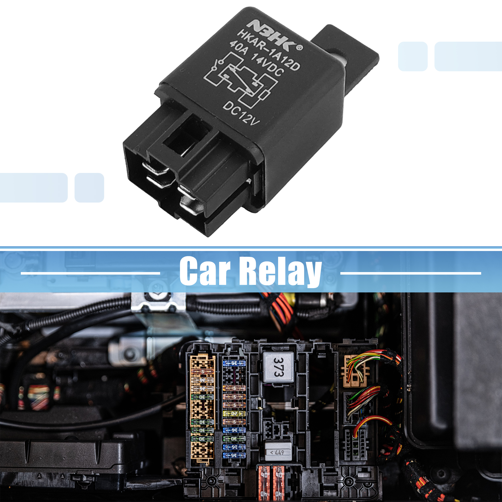 Unique Bargains Black Car Automotive Relay Alarm Pin SPDT 40A DC 12V 