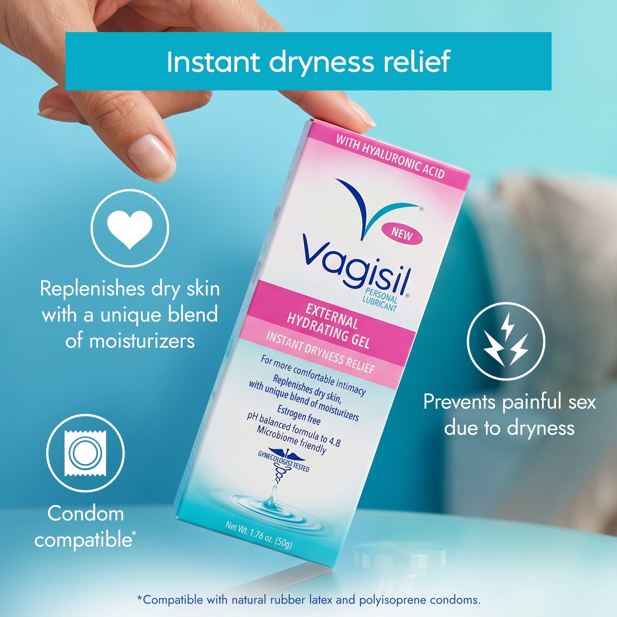Free Shipping! Vagisil Vaginal Moisturizer and Lubricant with Hyaluronic  Acid, 8 Applicators, 3 Pack