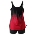 thumbnail image 4 of Frostluinai Women's Tankini Swimsuits Loose Fit Athletic Bathing Suits Trendy Color Block Tankini 2 Piece Pleated Swim Tank Tops Boyshorts, 4 of 6