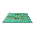 thumbnail image 2 of Ahgly Company Machine Washable Indoor Square Abstract Turquoise Blue Modern Area Rugs, 3' Square, 2 of 4