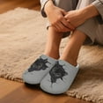thumbnail image 3 of Chaqlin Art Black Cat Unisex Cotton Slippers Soft Fluffy Comfy Non Slip Indoor House Shoes Warm Cozy Anti Skid Memory Foam Sole Lightweight Easy On, 3 of 7