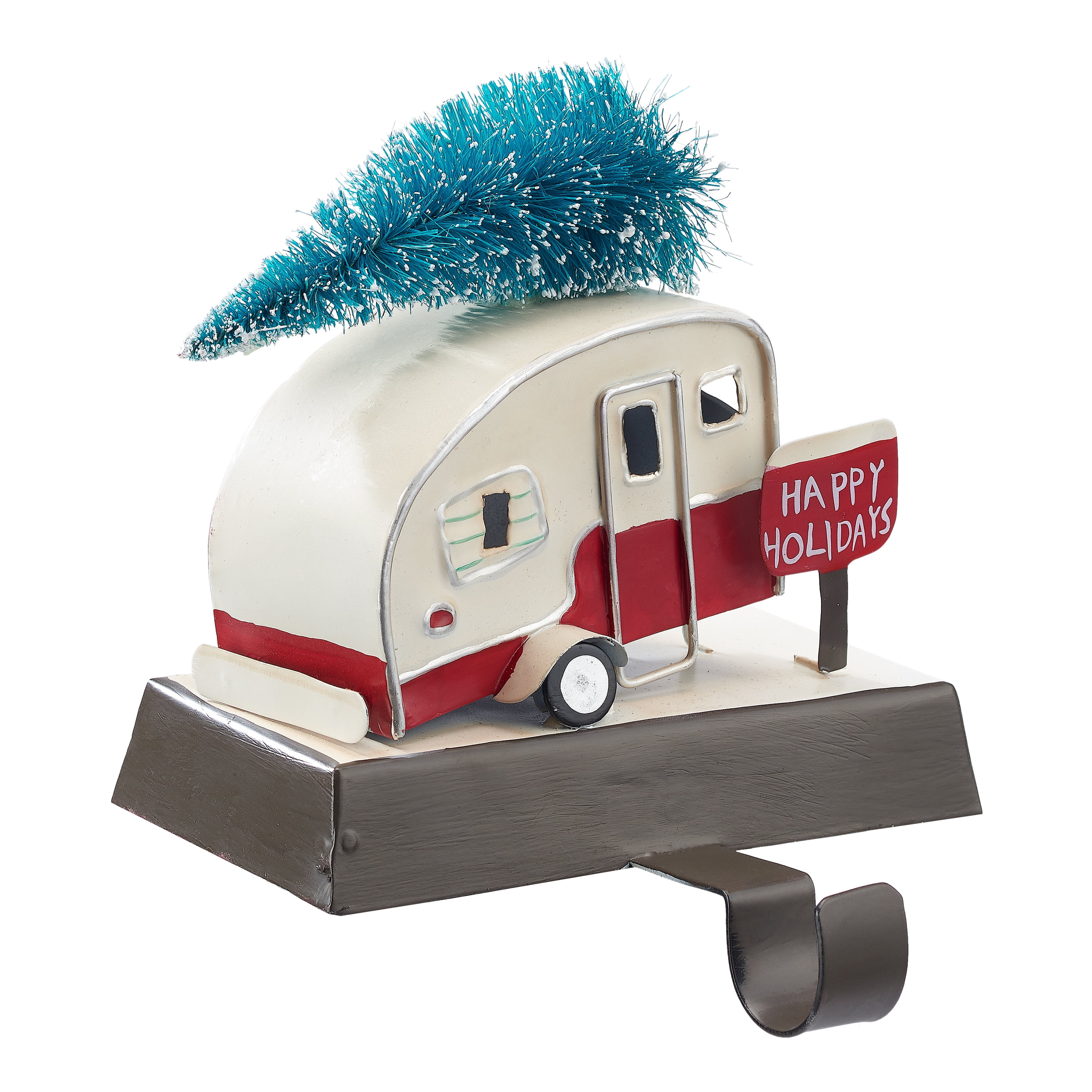Holiday Time White Christmas Camper Christmas Stocking Holders, 5.5 in