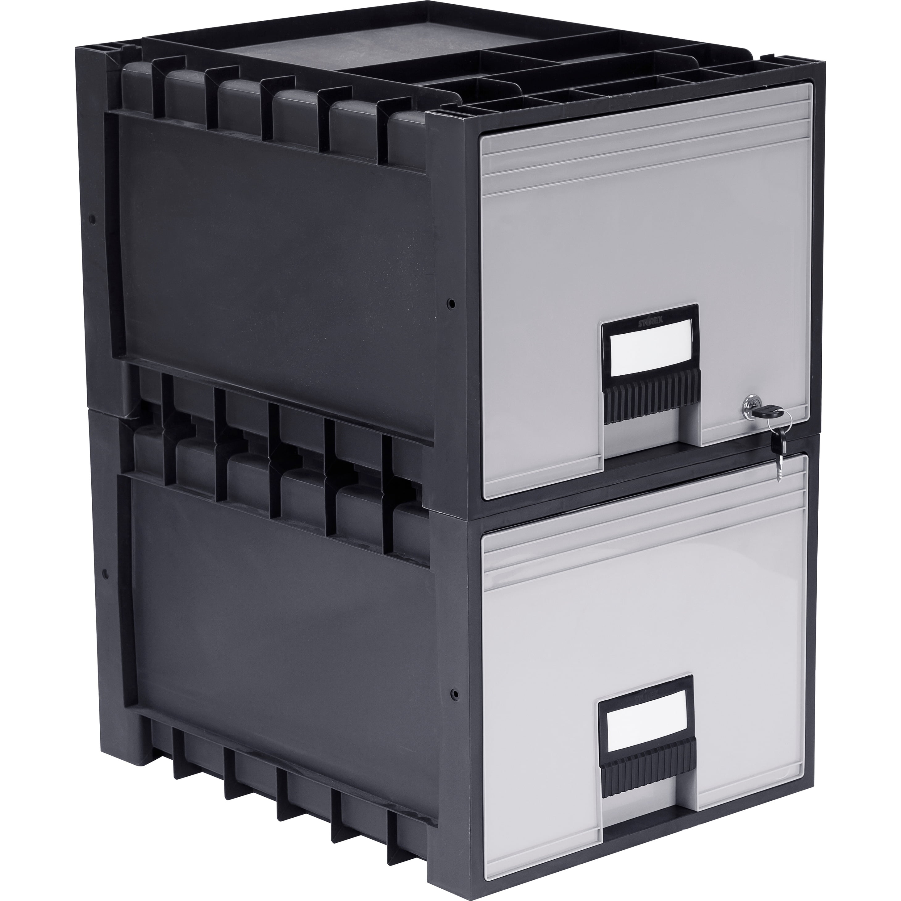 Storex Plastic Archive Storage Box with Lock, Letter Size 18Inch w