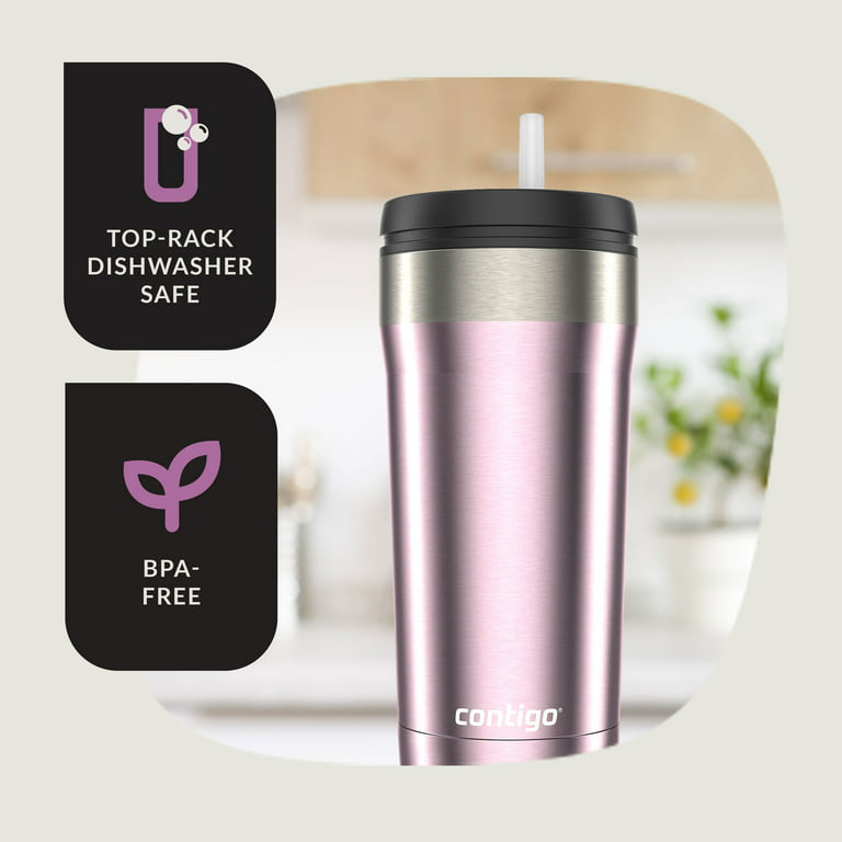 Contigo Uptown Dual-Sip Stainless Steel Tumbler with Straw in Pink, 18 fl  oz. 