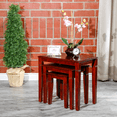 Cnt Table Set 3 Piece Nesting Table Set with Cherry Finish, Traditional Square Side ...