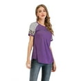 thumbnail image 5 of Tinglu Summer Tunic Tops Women's Comfy T-Shirt Female Top Leopard Sleeve, 5 of 8