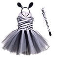 thumbnail image 4 of Disfraz de Halloween para niños, disfraz de animal, tema de bosque, jirafa, vaca, tigre, leopardo, estampado de cebra, vestido de tutú para fiesta de cumpleaños de niñas, 4 of 4