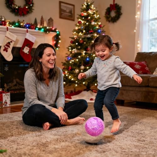 Size 2 Soccer Ball Glitter Pink, Soccer Balls for Toddlers Little Kids Outdoors Recreation Sparkly Small Ball for Girls Birthday Christmas Easter Gifts