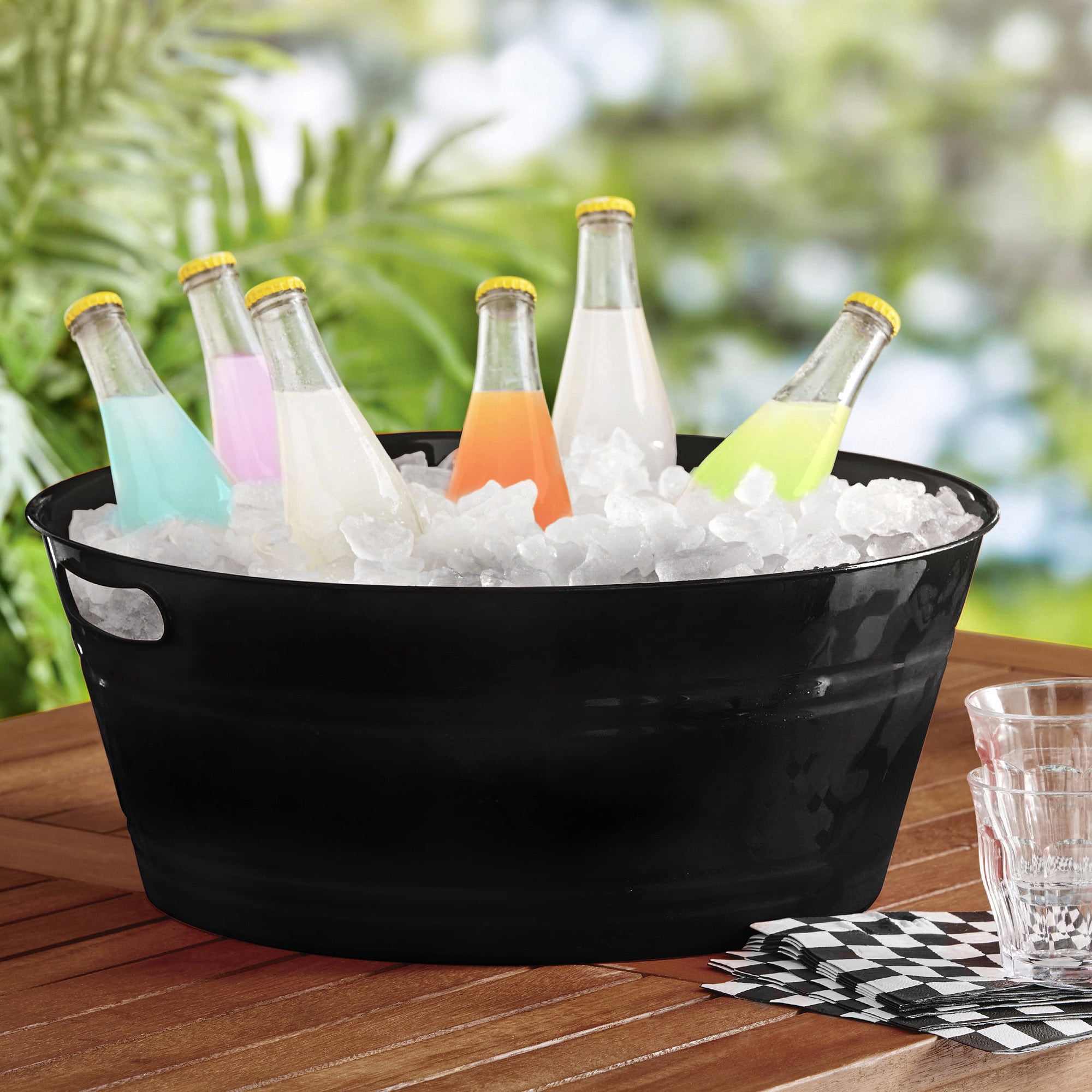 Way to Celebrate Reusable Washable Round Party Tub Plastic 17.50 x 17.50 x 7.00 Walmart