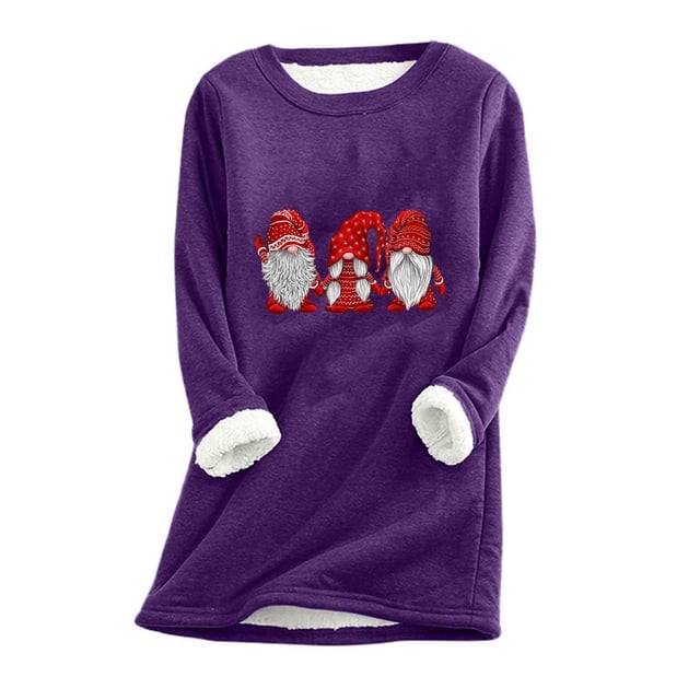 Birdeem Women's Large Loose Raglan Top Thickened and Velvet Lamb Wool Warm Underlay
