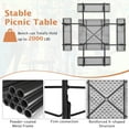 thumbnail image 4 of Topbuy 67" Waterproof HDPE, Metal Picnic Table with 4 Benches, Gray, 4 of 9