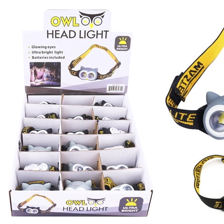 Diamond Visions 9074179 Owl LED HeadLamp, Assorted Color - Pack of 18