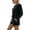 Black, variant on Enjoytime Lounge Sets for Women Solid Color Crewneck Long Sleeve Tops with Shorts 2 Piece Outfits Casual Comfy Loungewear