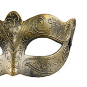 Xfvqtps Masquerade Mask for Men Half Face Retro Rome Mask Ball Mask Celebrations Party Accessory Gold