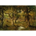 thumbnail image 2 of Adolf Kaufmann 24x18 Black Ornate Framed Double Matted Museum Art Print Titled: In the Forest of Barbizon, 2 of 5