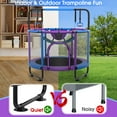 thumbnail image 3 of XMIKA Trampoline for Kids, 54'' Toddler Trampoline with Enclosure, Swing, Basketball Hoop, 4.5FT Indoor/Outdoor Trampoline with Adjustable Gymnastics Bars, Rings, Mini Trampoline for Boy and Girls, 3 of 9