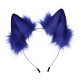 thumbnail image 1 of Diadema de Peluche Orejas Sintética Colco Disfraz Cosplay Azul Negro, 1 of 7
