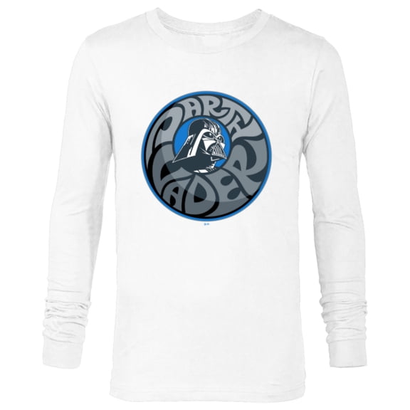 Star Wars Darth Vader Retro Helmet and Name - Long Sleeve T-Shirt for Men - Customized-White