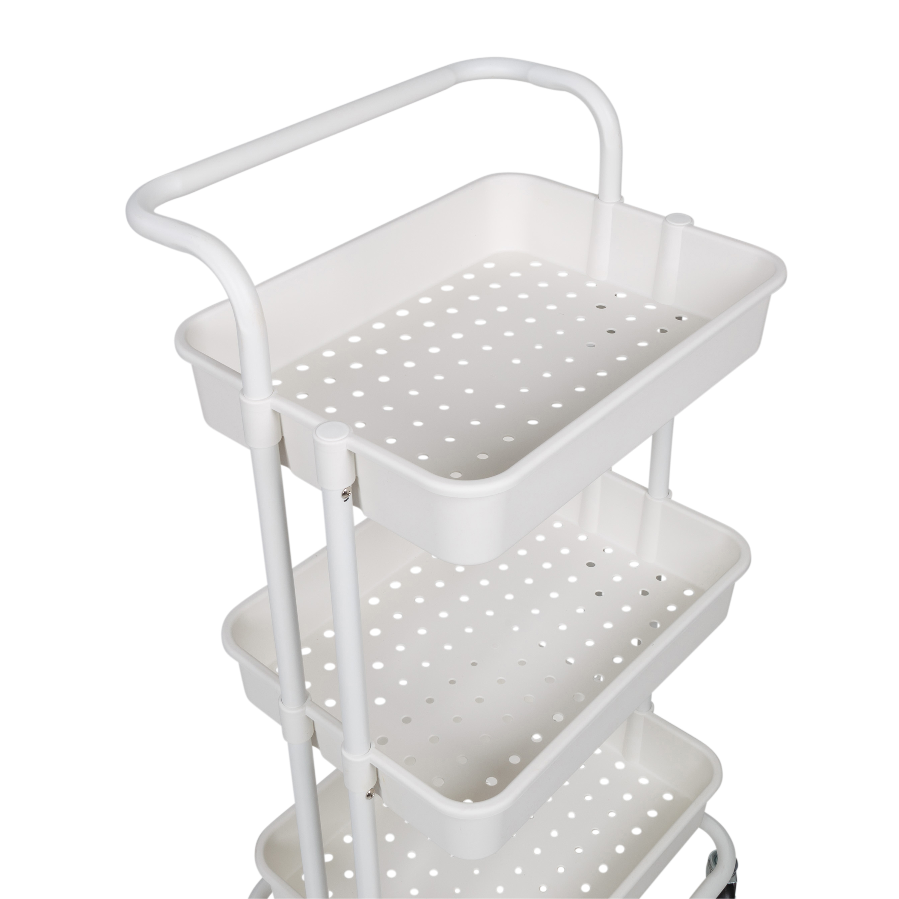 Honey Can Do, 3 Tier Rolling Craft Cart with Handle, White - image 5 of 6