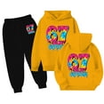 thumbnail image 4 of Kids Outfits Set 6 7 Six Seven Letter Outfits Set Comfortable Child Toddler Boys Girls Long Sleeve Solid Warm Hoodie Pullover Tops Pants Kids Outfits Sweat Suit Yellow 110(4-5 Years), 4 of 9