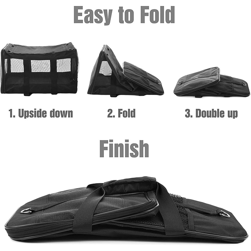 ScratchMe Pet Travel Carrier Soft Sided Portable Bag for Cats, Small Dogs, Kittens or Puppies, Collapsible, Durable, Airline Approved, Travel Friendly, Carry Your Pet with You Safely and Comfortably