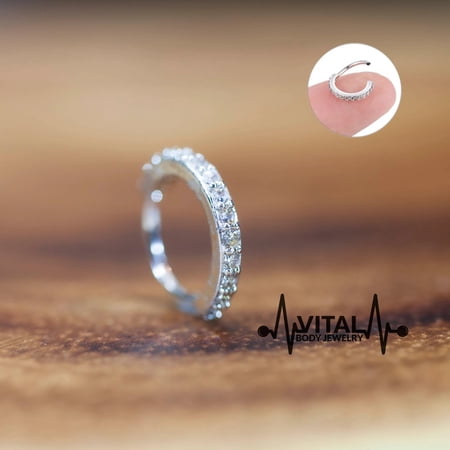 15 Gem, 20G Bendable Hoop Rings for Ear Cartilage, Eyebrow, Nose and More - Vital Body Jewelry