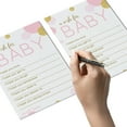 thumbnail image 3 of Pink and Gold Wishes for Baby Shower Activity (20 Pack) Advice and Wish Cards Girls Wishing Well, Birthday Memory Idea - Royal Princess Event Supply Twinkle Little Star (4x6 Size) Paper Clever Party, 3 of 5