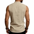 thumbnail image 6 of Guluxicc Men's Tank Tops Drawstring Tie Neck Solid Color Sleeveless Tops Summer Outdoor Casual Beach Shirts, 6 of 8