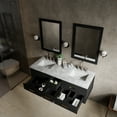 thumbnail image 4 of Castor 60 in W Black Double Bath Vanity, Carrara Marble Top, and Faucet Set, 4 of 11