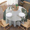 thumbnail image 3 of Green Boho Geometric and Plant Pattern (4) Round Tablecloth 60"x60",Wrinkle Wipeable Table Cloth for Kitchen Dining Room Picnic Patio Party, 3 of 6