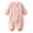 Pink, variant on Busydd Long Sleeve Baby Romper 1-4 Years with Front Zipper and Pockets Fashion Comfy Newborn Infant Boy Girl Clothes Onesie 1 Years