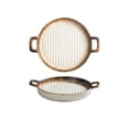 thumbnail image 1 of Double Ear Ceramic Baking Tray Western Steak Plate Microwave Oven, Baking Utensils,25.5*21*4cm, 1 of 5
